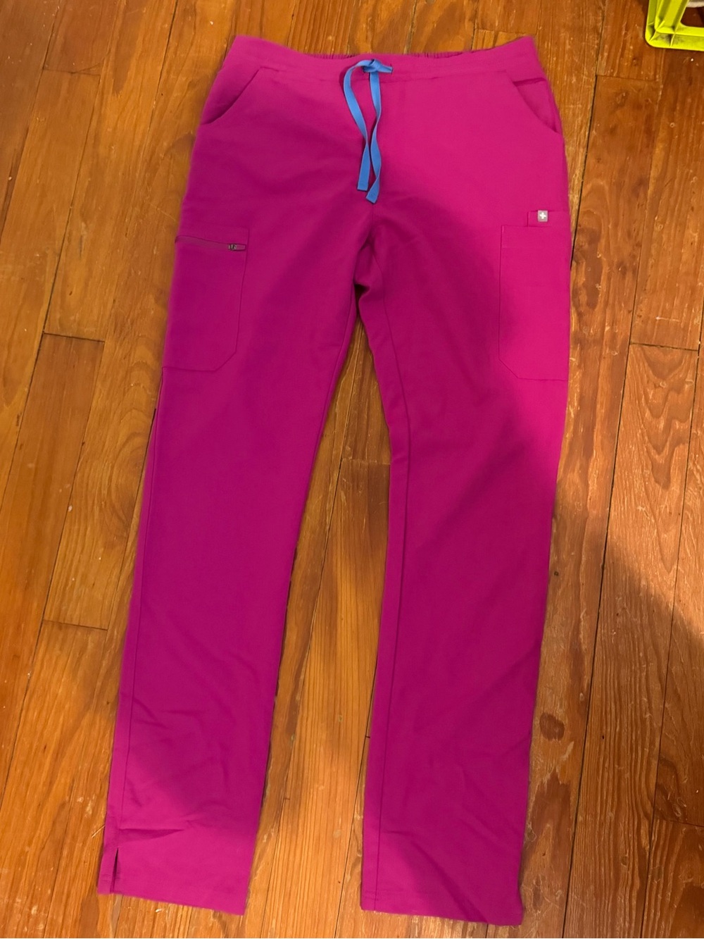 Figs Yola Skinny Scrub Pant color: raspberry sorbet